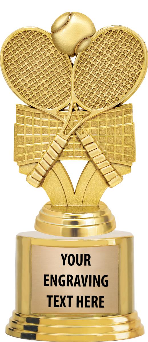 7" TROPHY ON ROUND GOLD BASE