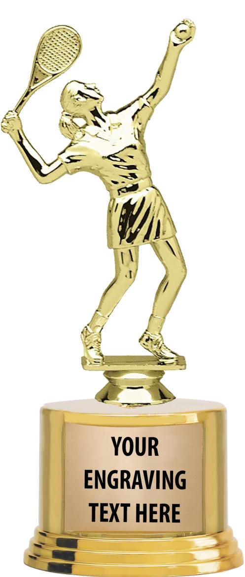 7" TROPHY ON ROUND GOLD BASE