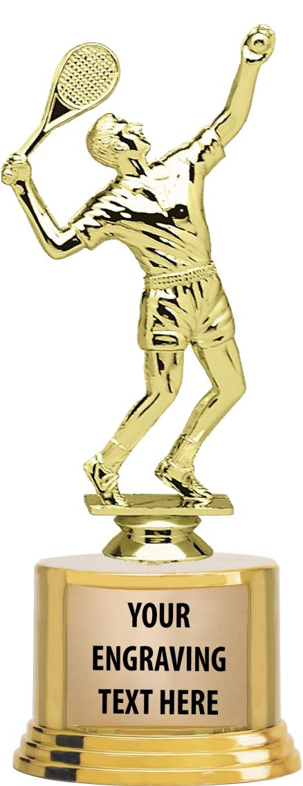 7" TROPHY ON ROUND GOLD BASE