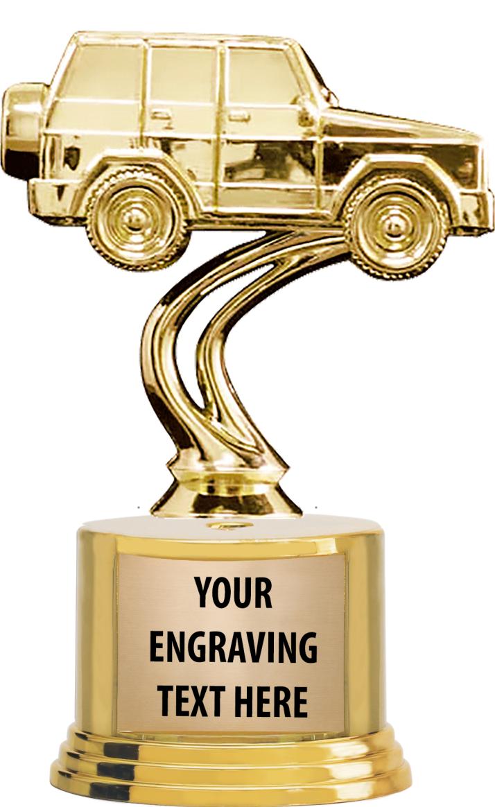 7" TROPHY ON ROUND GOLD BASE