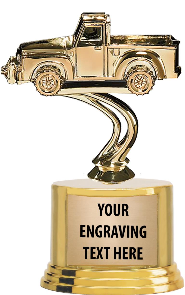 7" TROPHY ON ROUND GOLD BASE