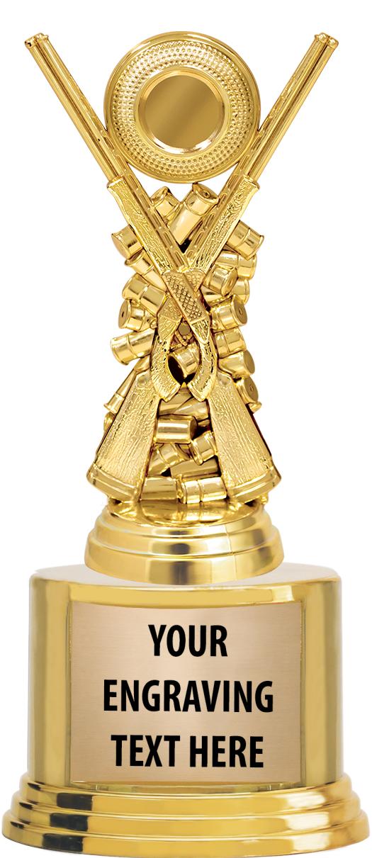 7" TROPHY ON ROUND GOLD BASE