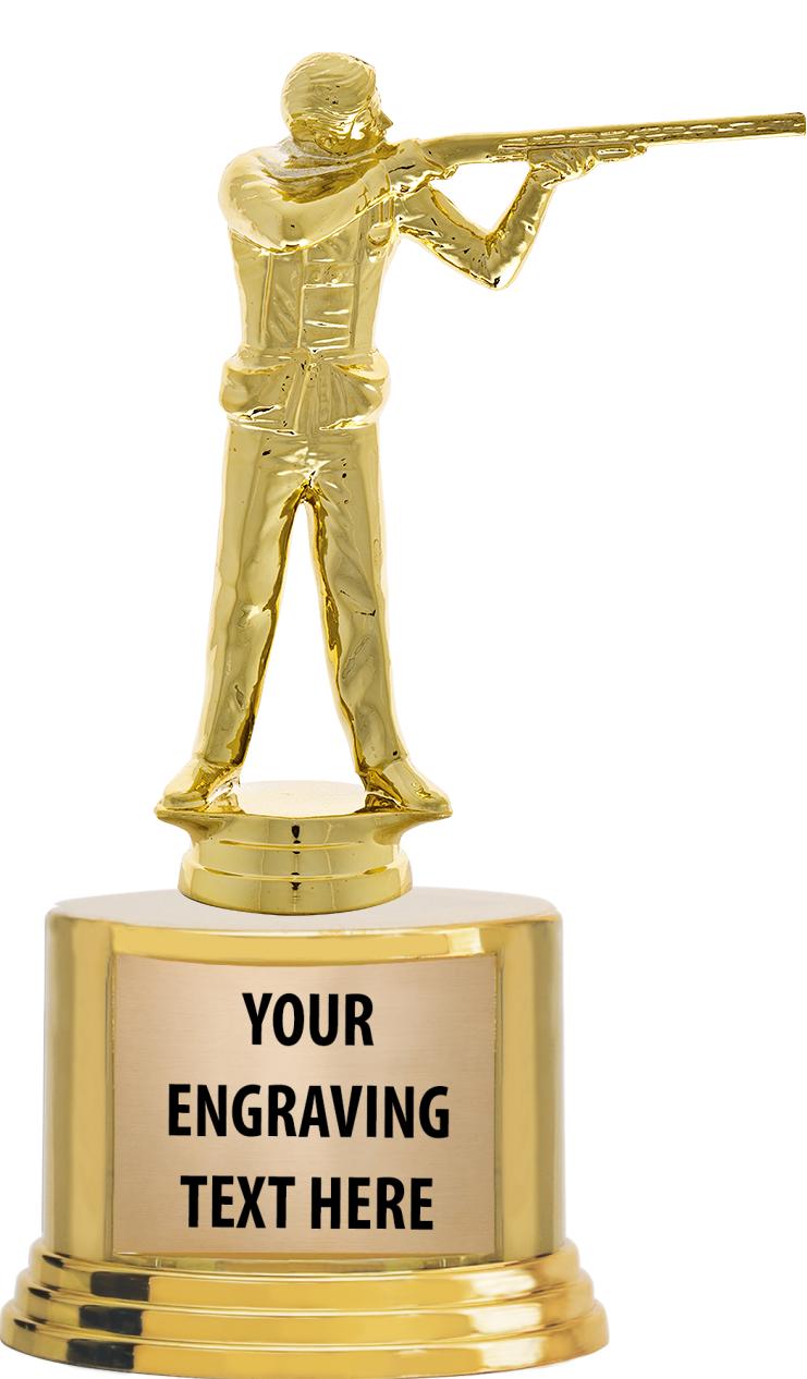 7" TROPHY ON ROUND GOLD BASE