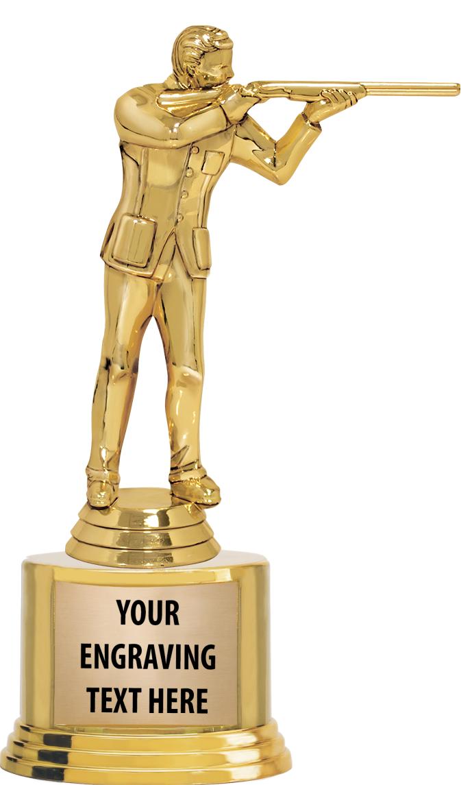 7" TROPHY ON ROUND GOLD BASE