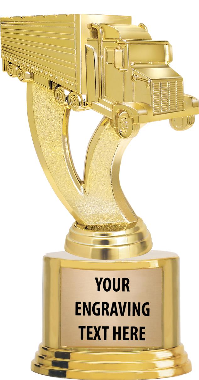 7" TROPHY ON ROUND GOLD BASE