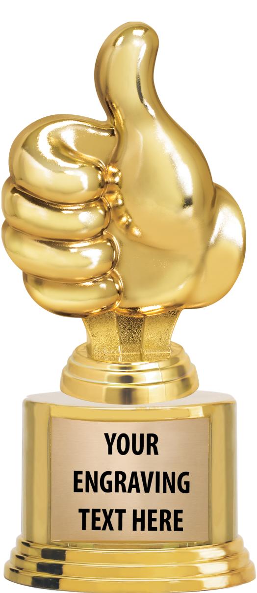 7" TROPHY ON ROUND GOLD BASE