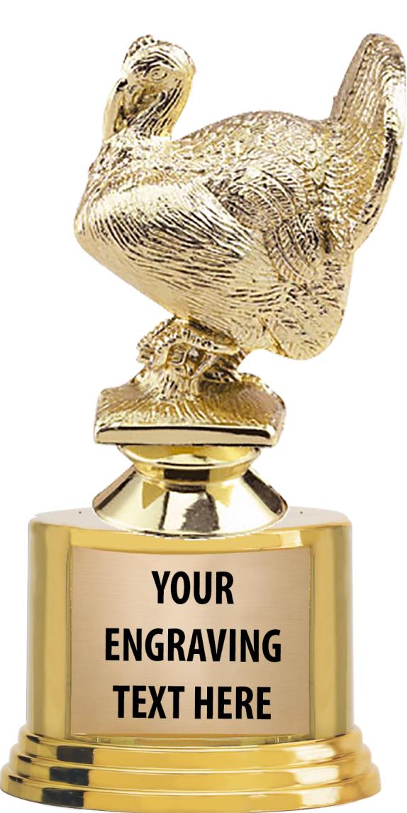 7" TROPHY ON ROUND GOLD BASE