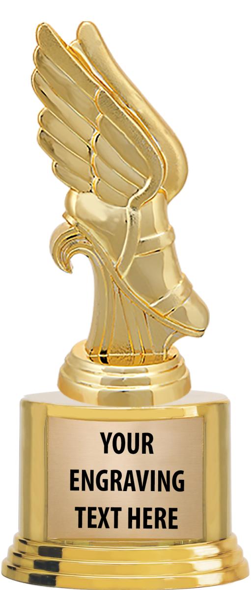 7" TROPHY ON ROUND GOLD BASE