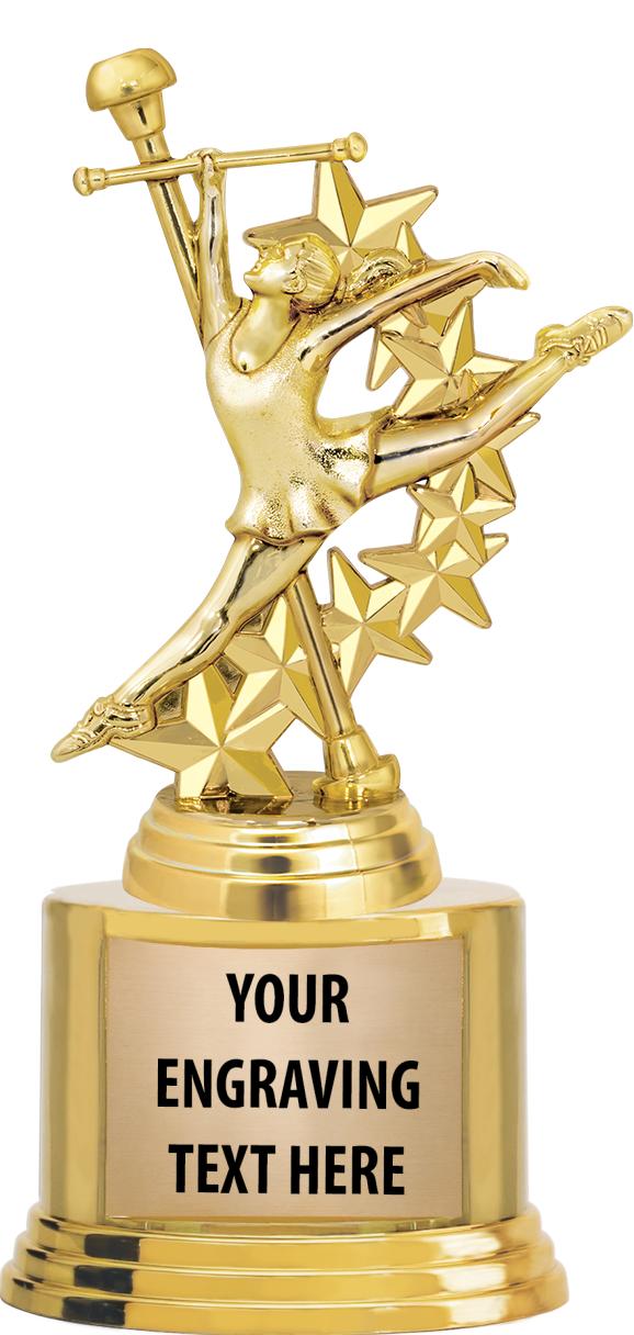 7" TROPHY ON ROUND GOLD BASE