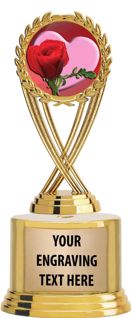 7" TROPHY ON ROUND GOLD BASE