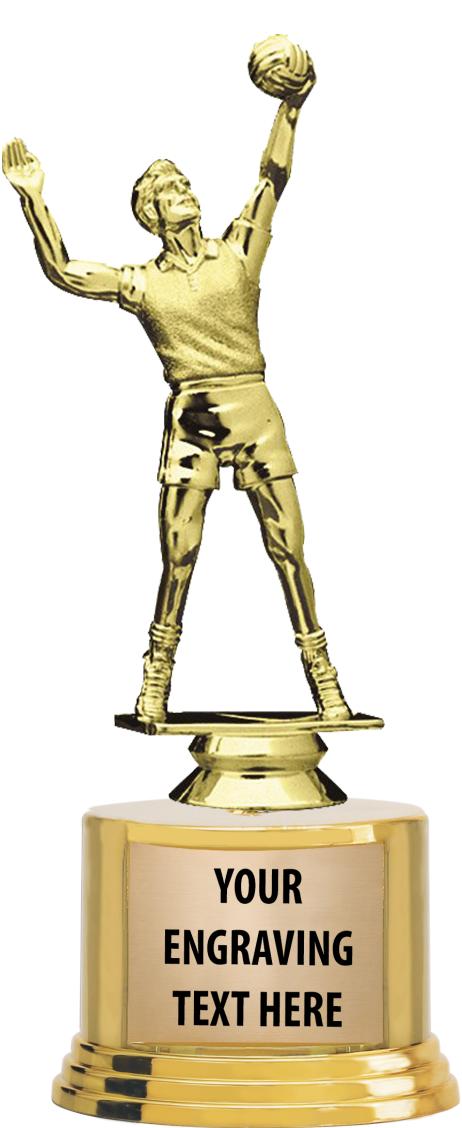 7" TROPHY ON ROUND GOLD BASE