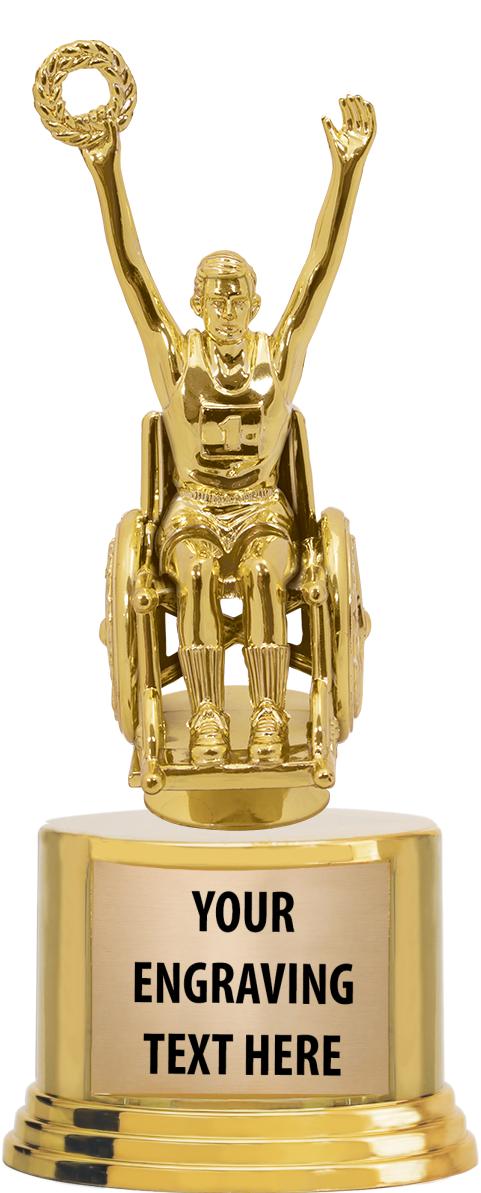 7" TROPHY ON ROUND GOLD BASE