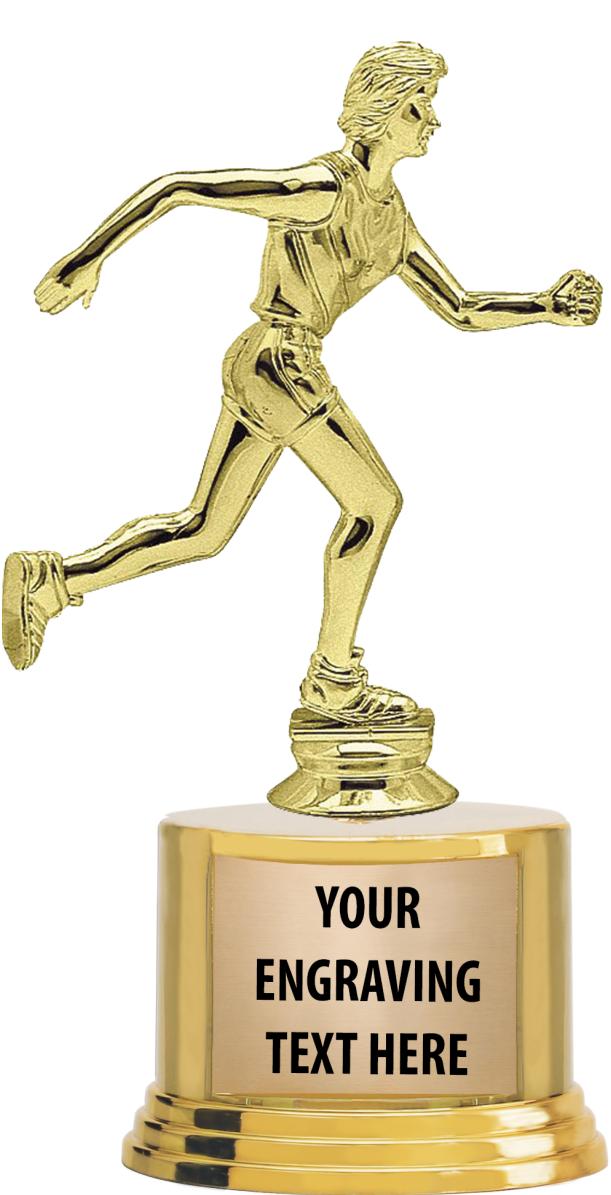 7" TROPHY ON ROUND GOLD BASE