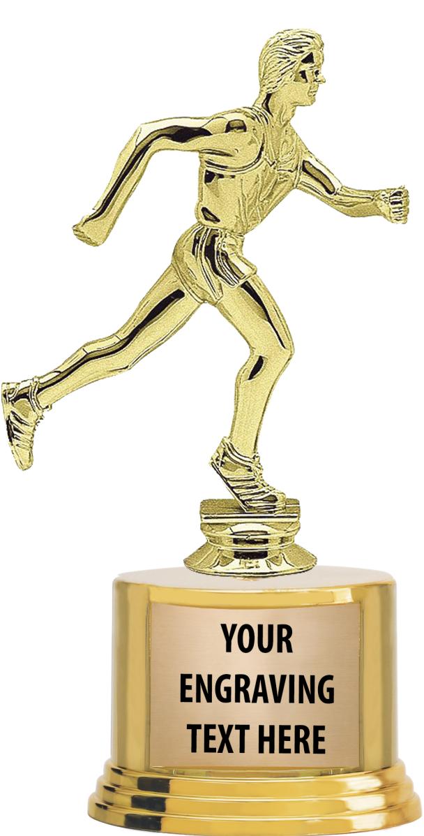 7" TROPHY ON ROUND GOLD BASE