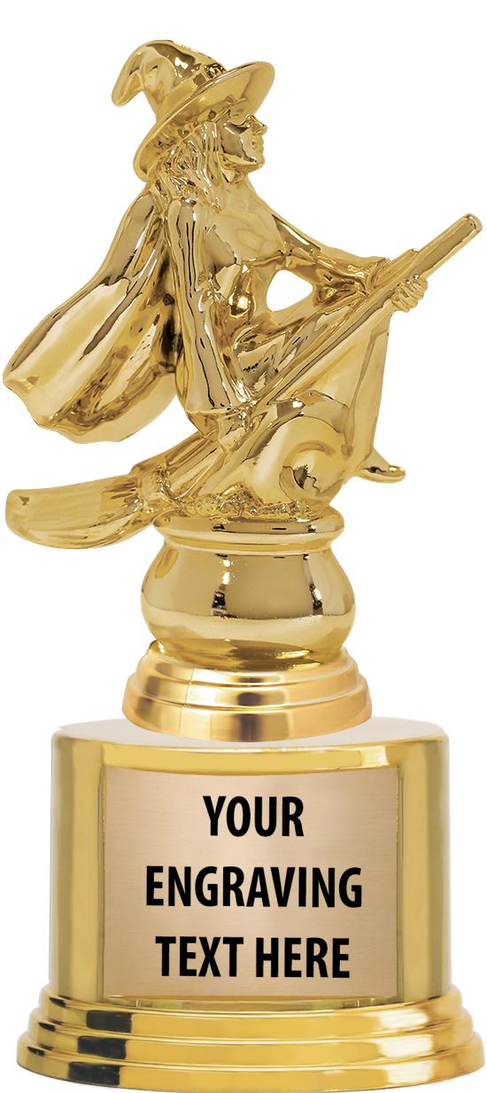 7" TROPHY ON ROUND GOLD BASE