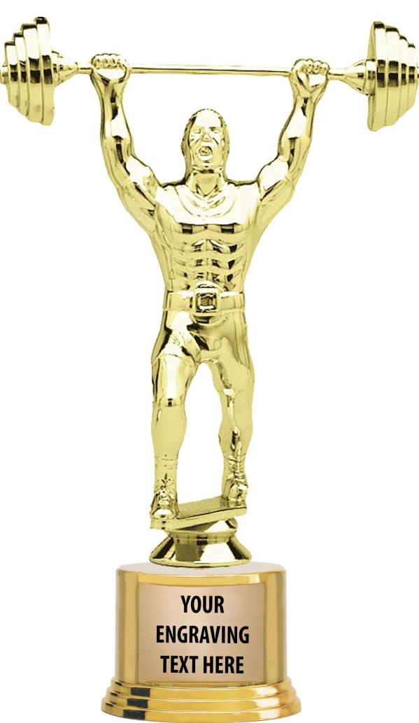 7" TROPHY ON ROUND GOLD BASE