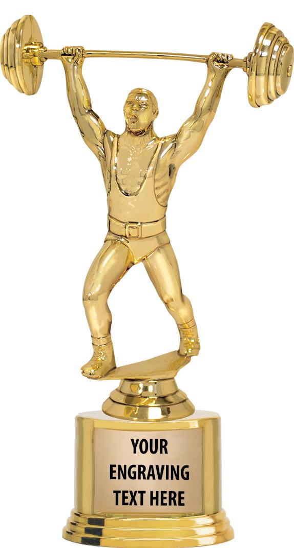7" TROPHY ON ROUND GOLD BASE