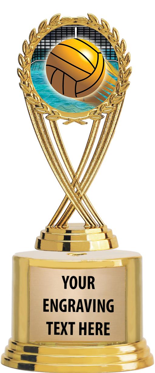 7" TROPHY ON ROUND GOLD BASE