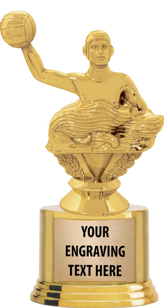 7" TROPHY ON ROUND GOLD BASE