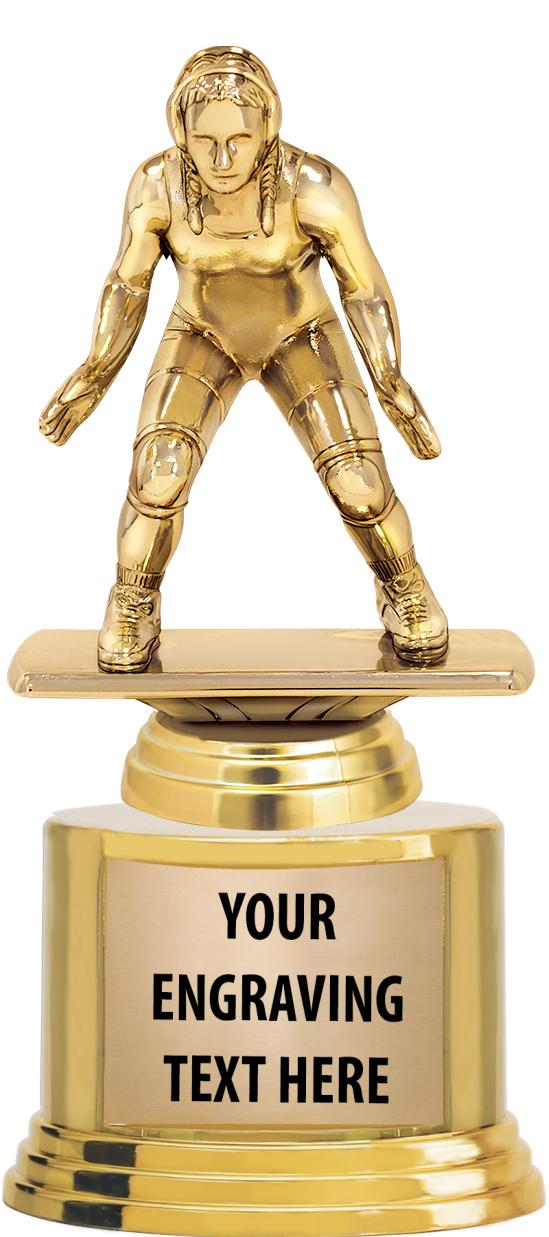 7" TROPHY ON ROUND GOLD BASE