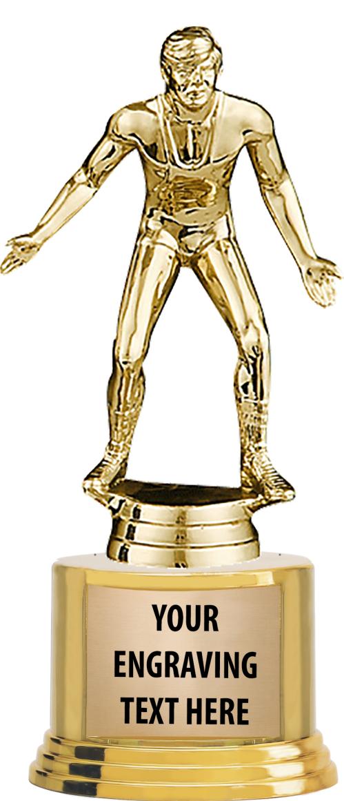 7" TROPHY ON ROUND GOLD BASE