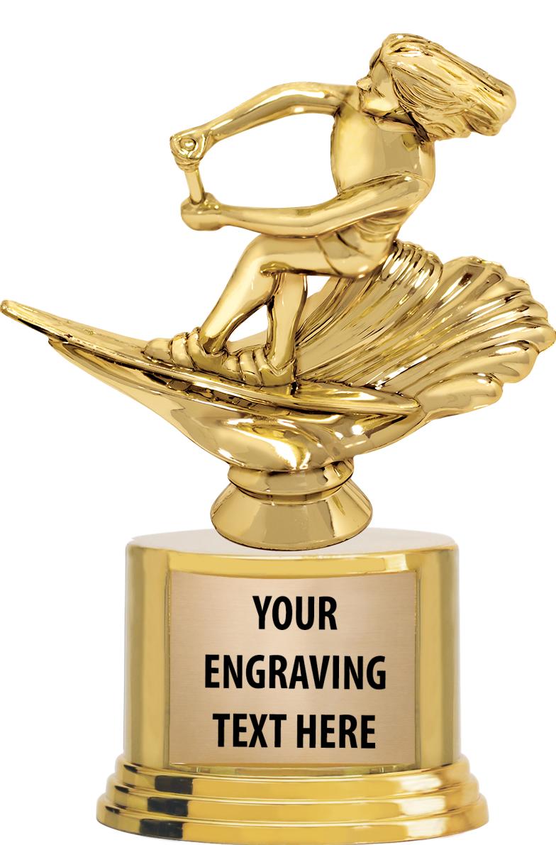 7" TROPHY ON ROUND GOLD BASE