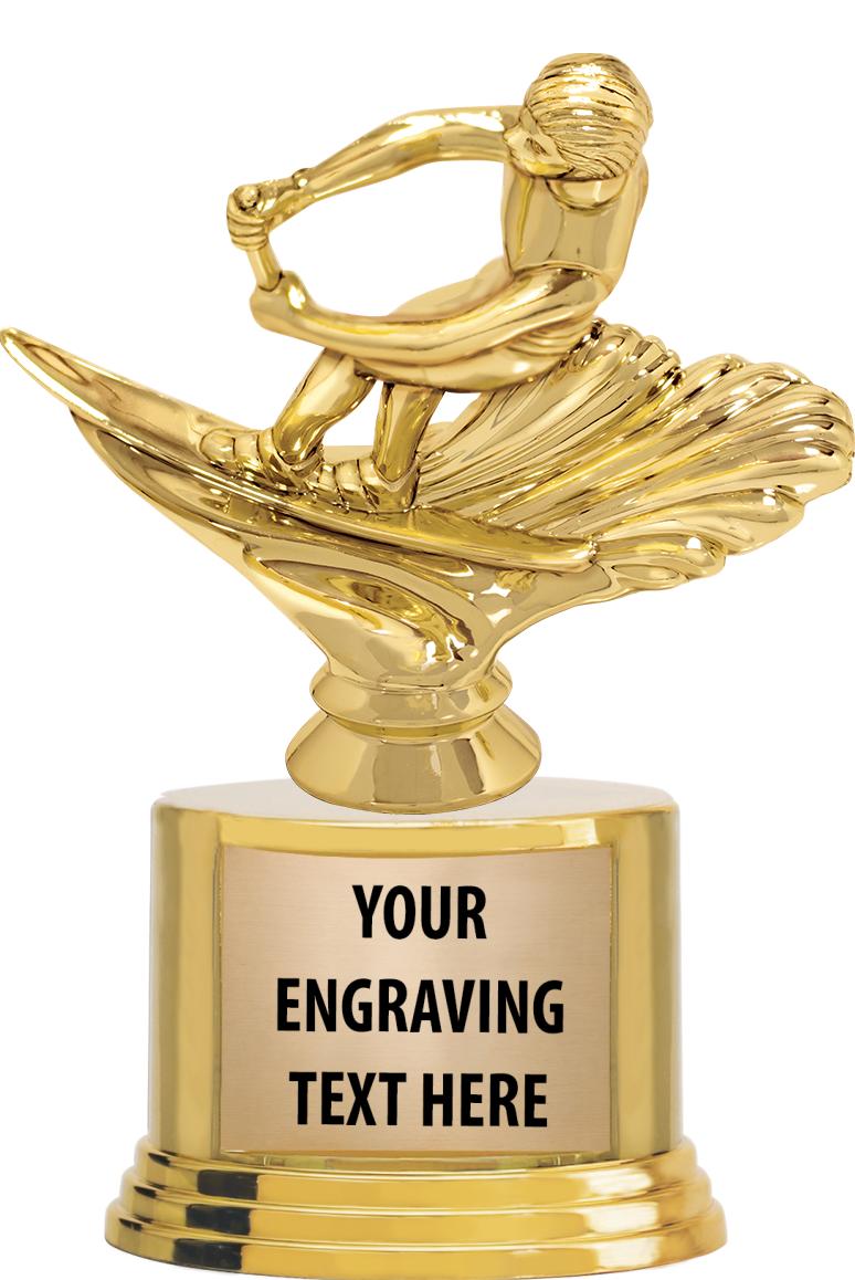 7" TROPHY ON ROUND GOLD BASE