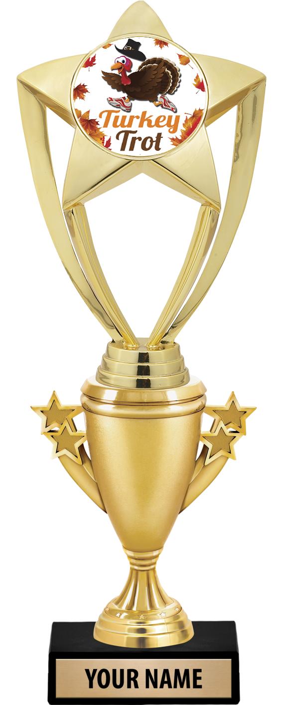 Crown Awards Turkey Bowl Trophy - 6 Gold Star Thanksgiving Football  Trophies Prime