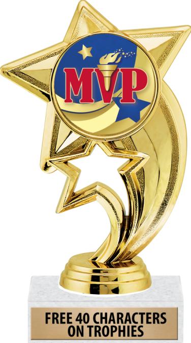 Crown Awards MVP Trophy, 8 Gold Star MVP Trophies with Deluxe Round Base