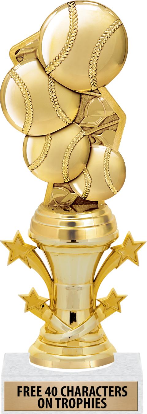 Crown Awards Baseball Trophies with Custom Engraving, 6 Personalized Boys  Baseball Championship Trophy On Black Base Prime