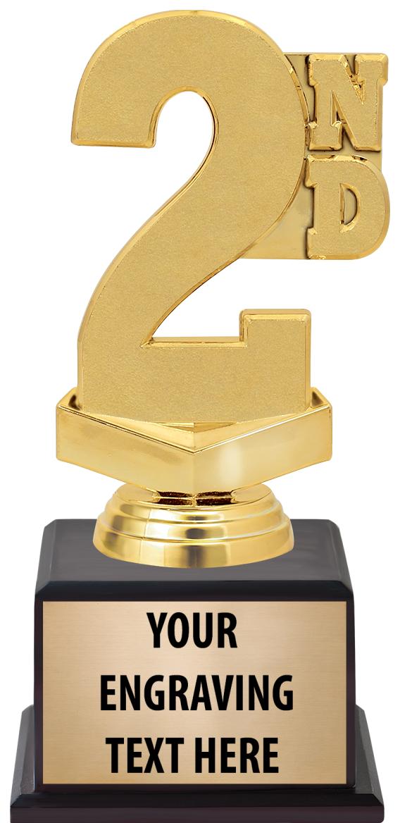 7.5" TROPHY ON BROWN WOOD BASE