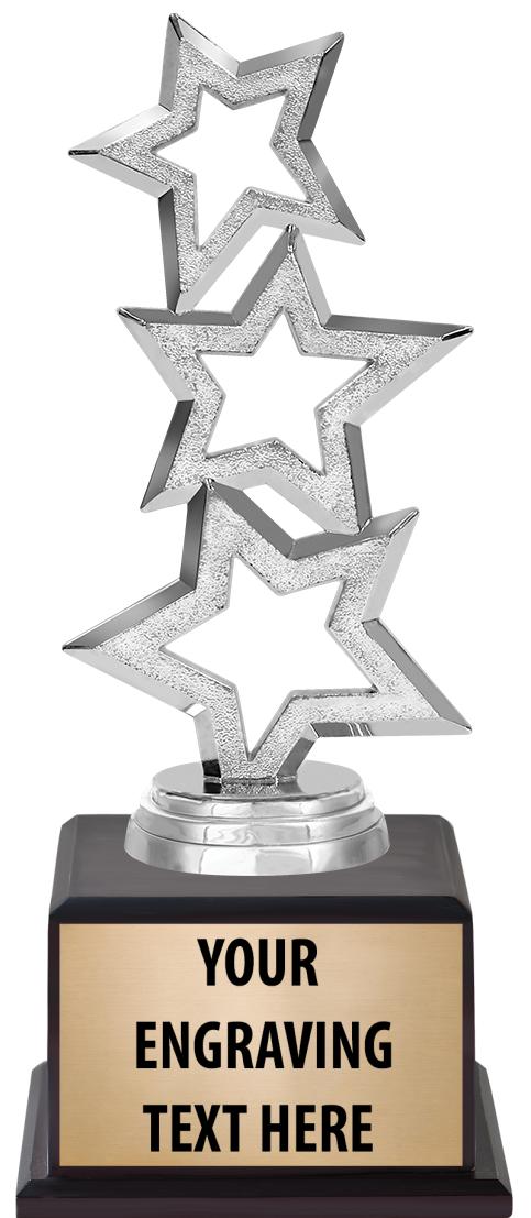 7.5" TROPHY ON BROWN WOOD BASE