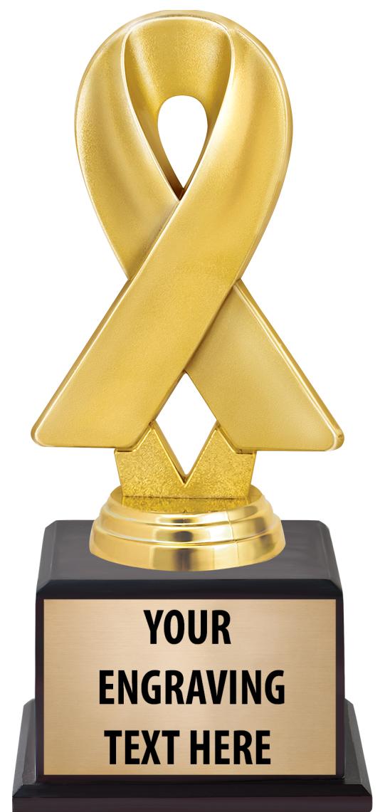 7.5" TROPHY ON BROWN WOOD BASE