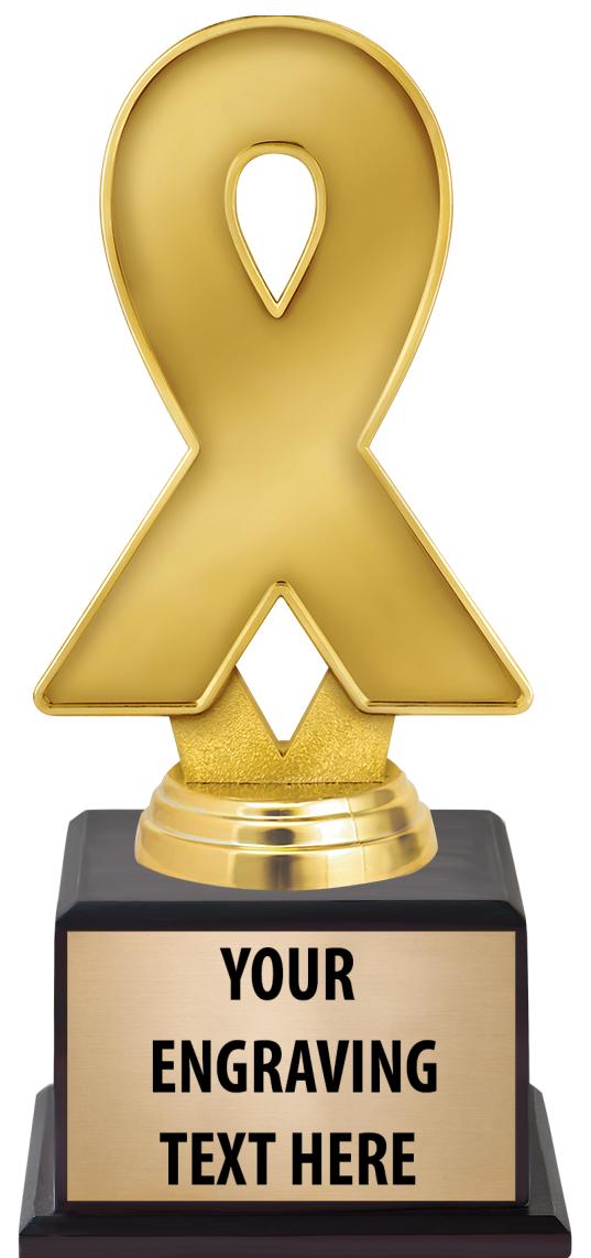 7.5" TROPHY ON BROWN WOOD BASE