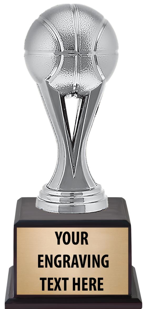 7.5" TROPHY ON BROWN WOOD BASE