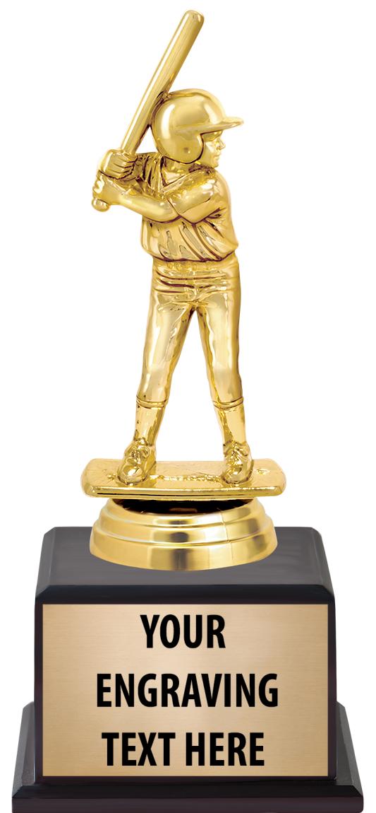7.5" TROPHY ON BROWN WOOD BASE