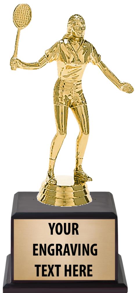 7.5" TROPHY ON BROWN WOOD BASE