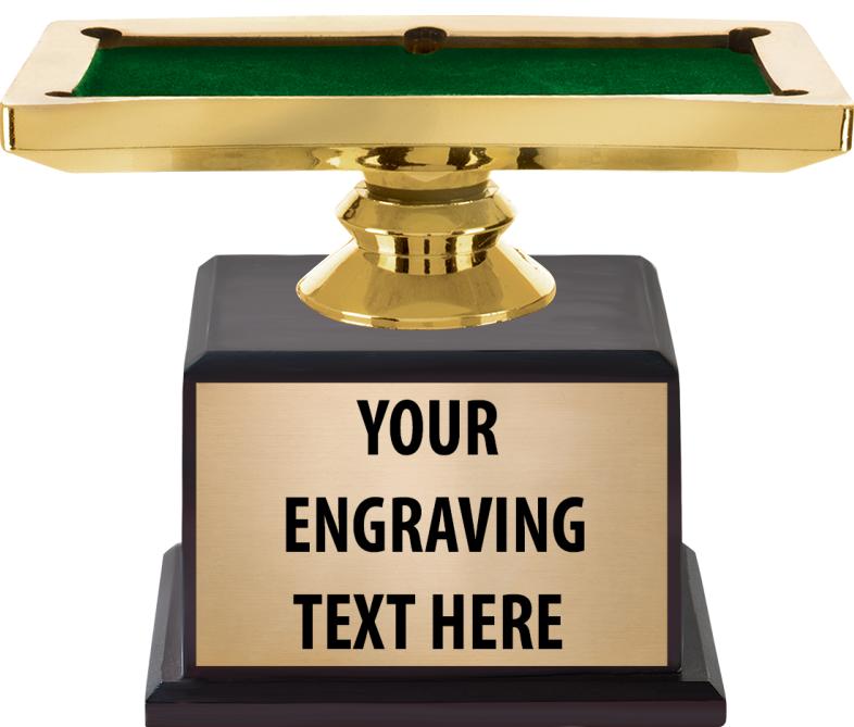 7.5" TROPHY ON BROWN WOOD BASE