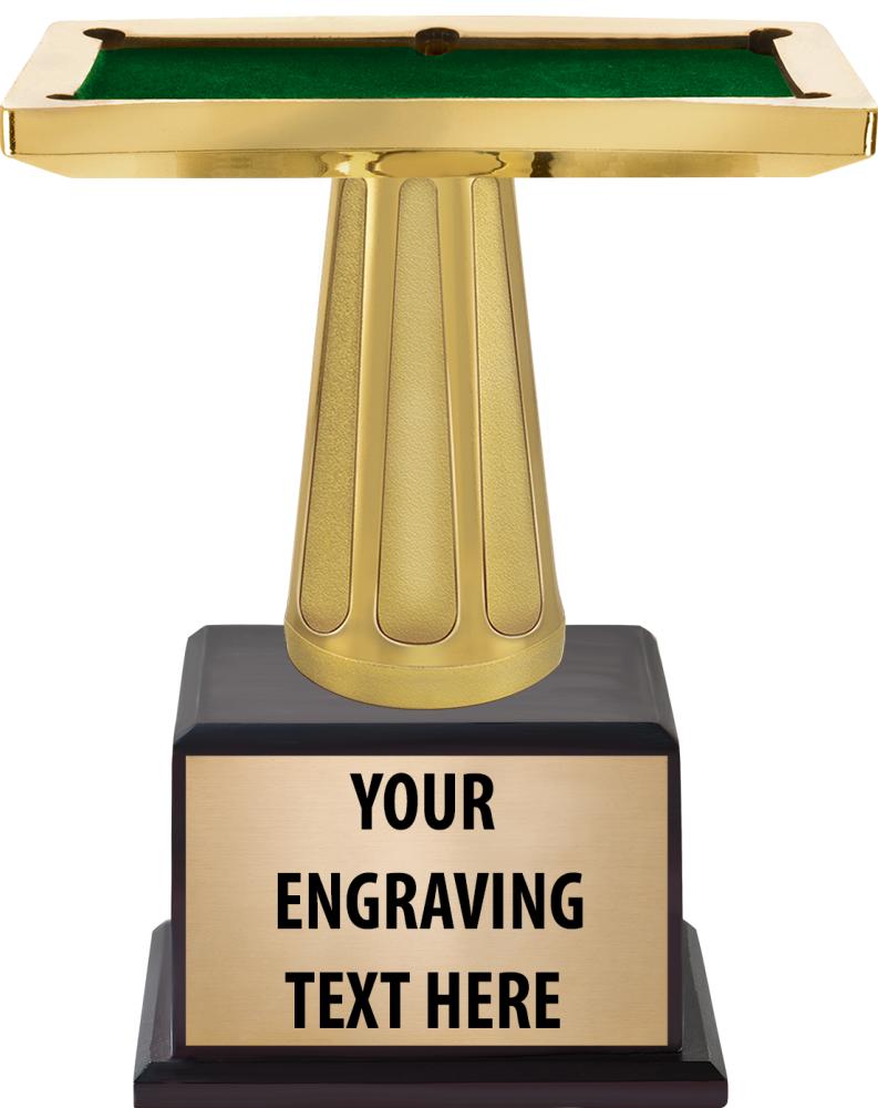 7.5" TROPHY ON BROWN WOOD BASE