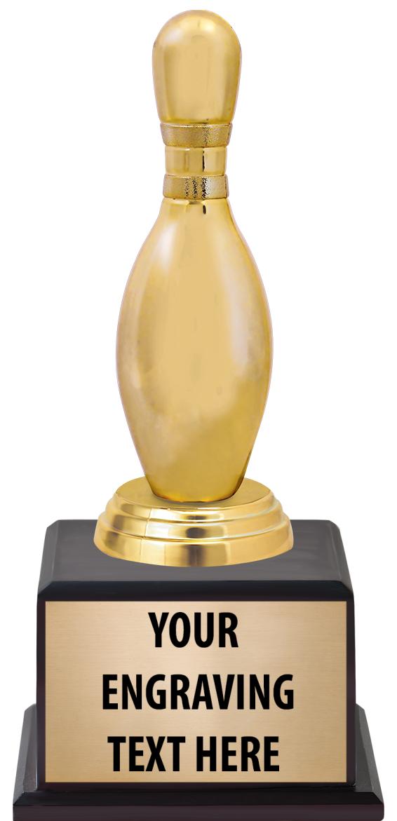 7.5" TROPHY ON BROWN WOOD BASE