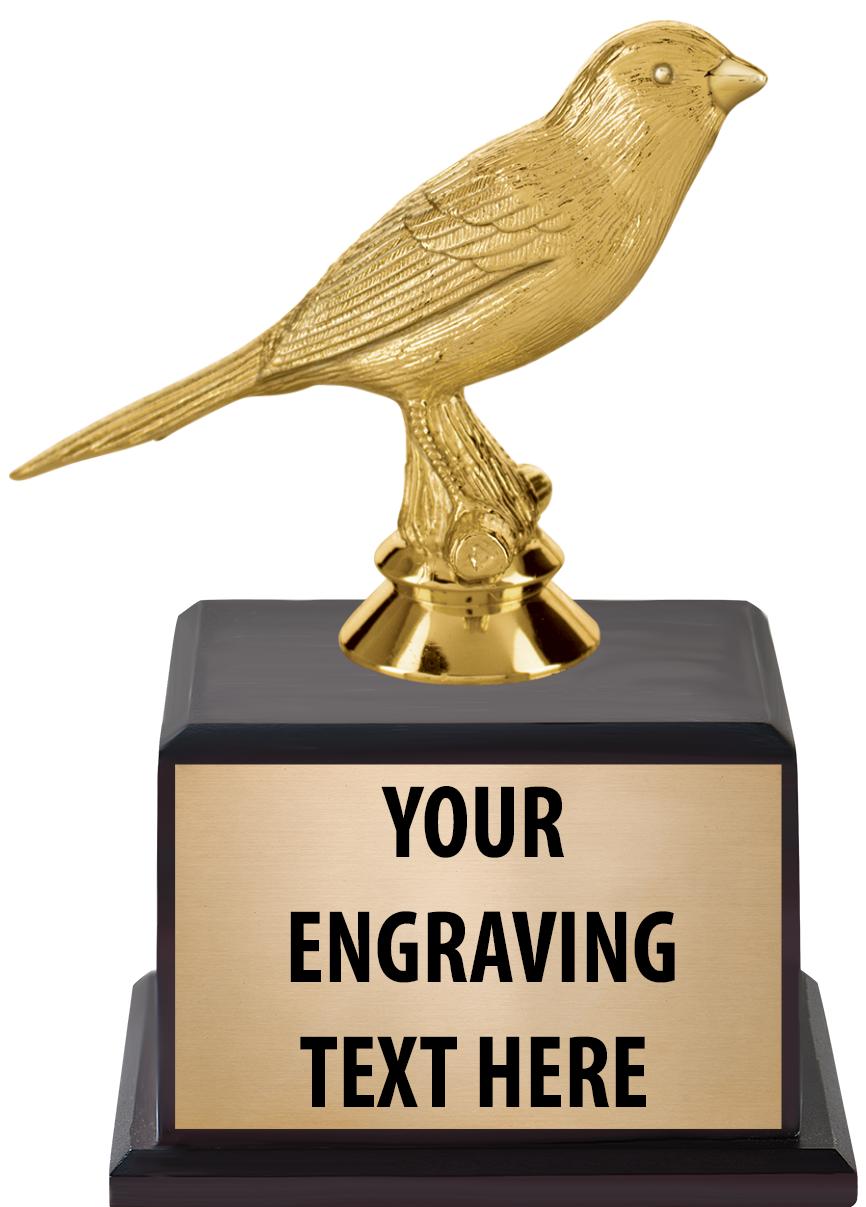 7.5" TROPHY ON BROWN WOOD BASE