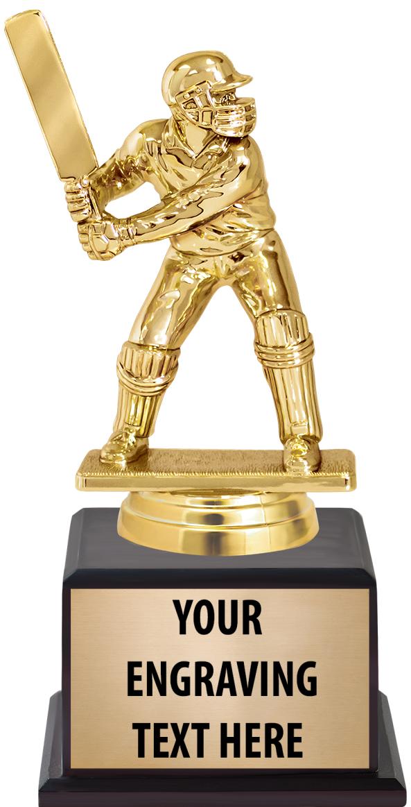 7.5" TROPHY ON BROWN WOOD BASE