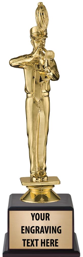 7.5" TROPHY ON BROWN WOOD BASE