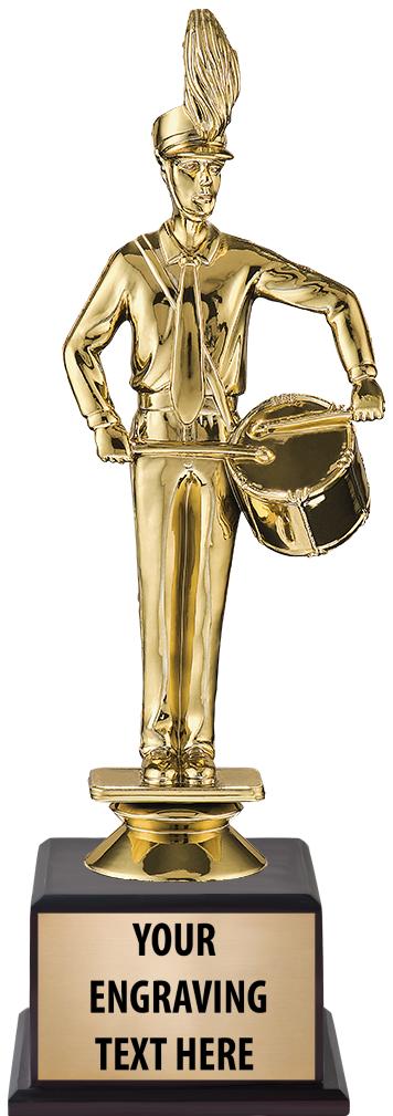 7.5" TROPHY ON BROWN WOOD BASE