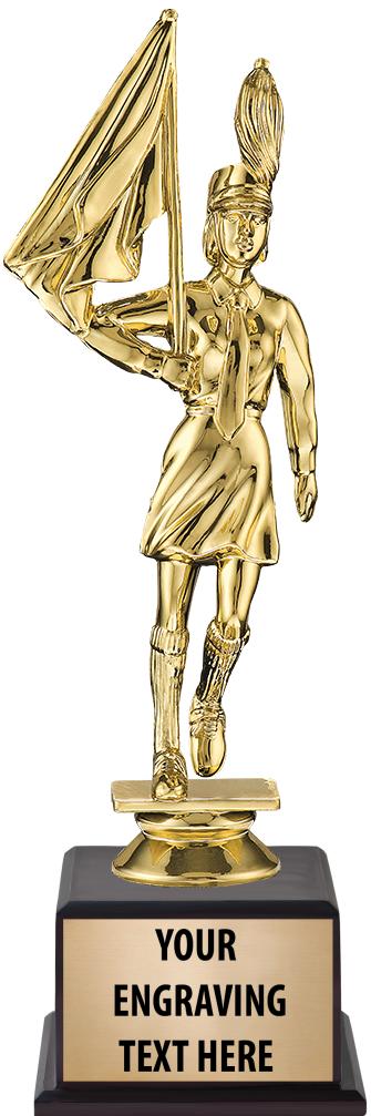 7.5" TROPHY ON BROWN WOOD BASE