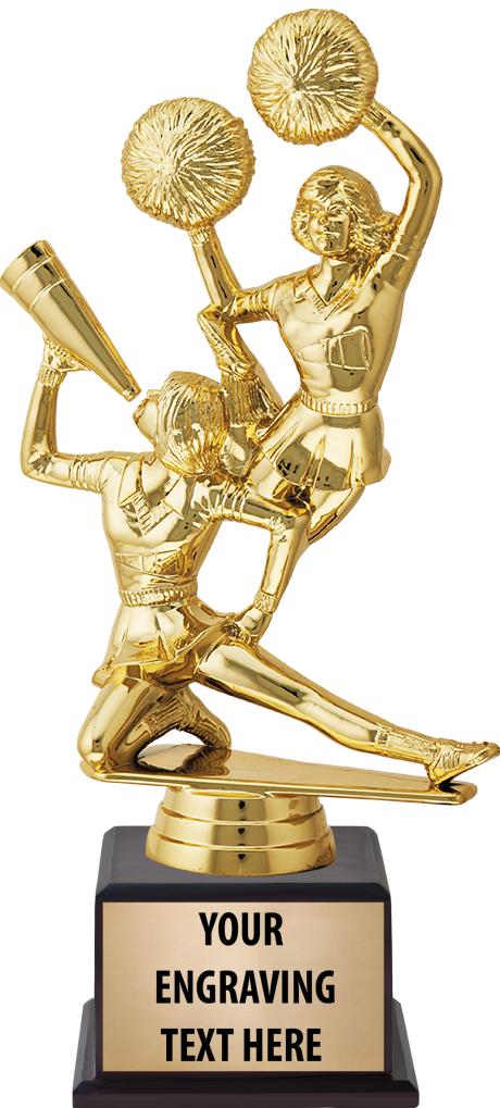 7.5" TROPHY ON BROWN WOOD BASE