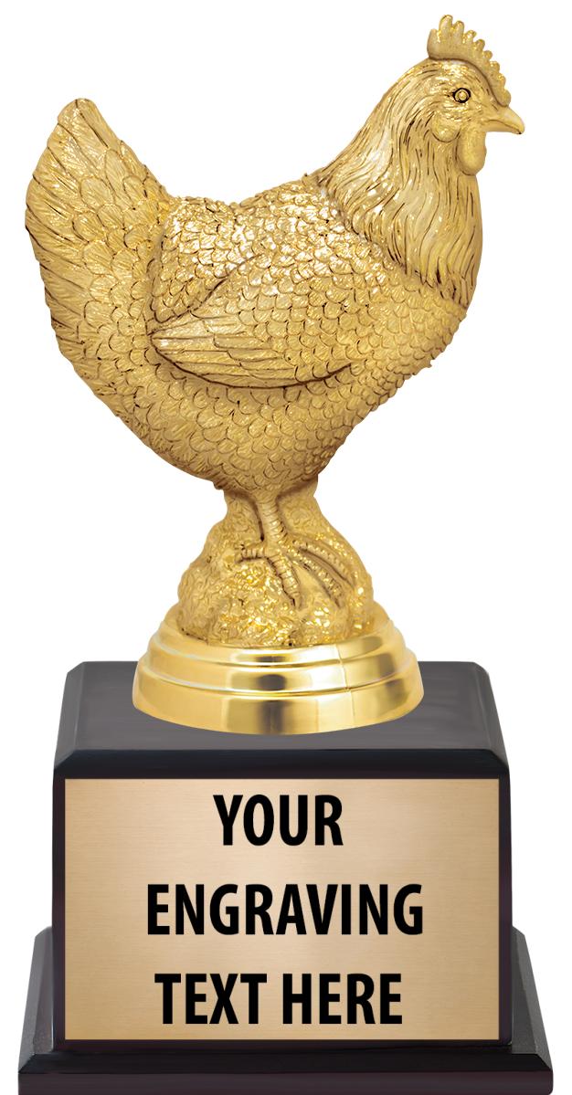 7.5" TROPHY ON BROWN WOOD BASE