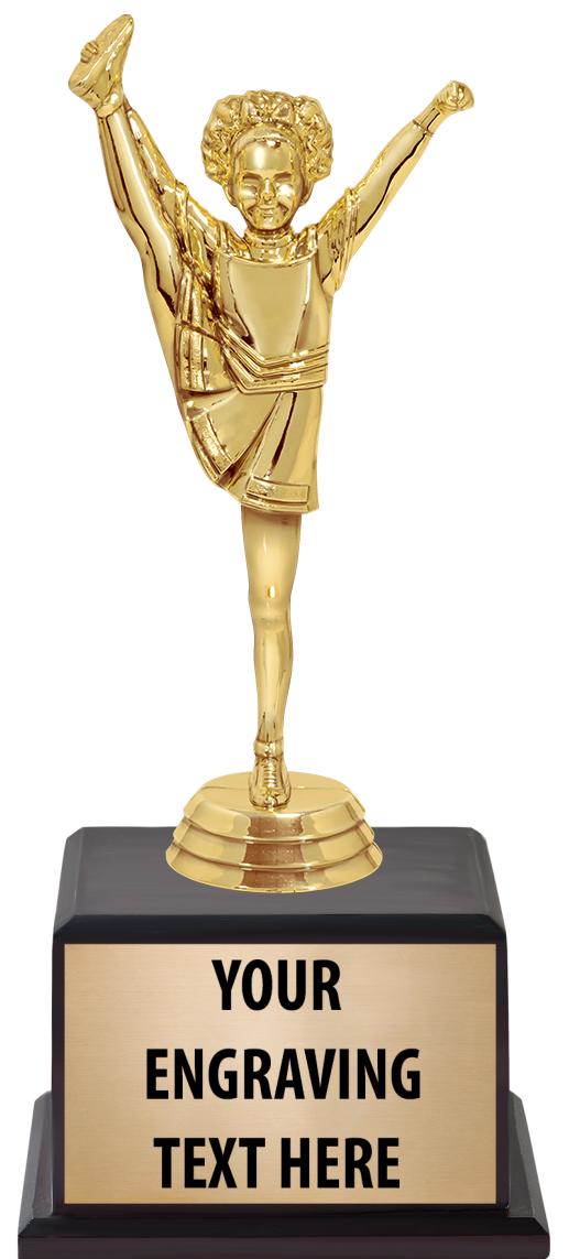 7.5" TROPHY ON BROWN WOOD BASE