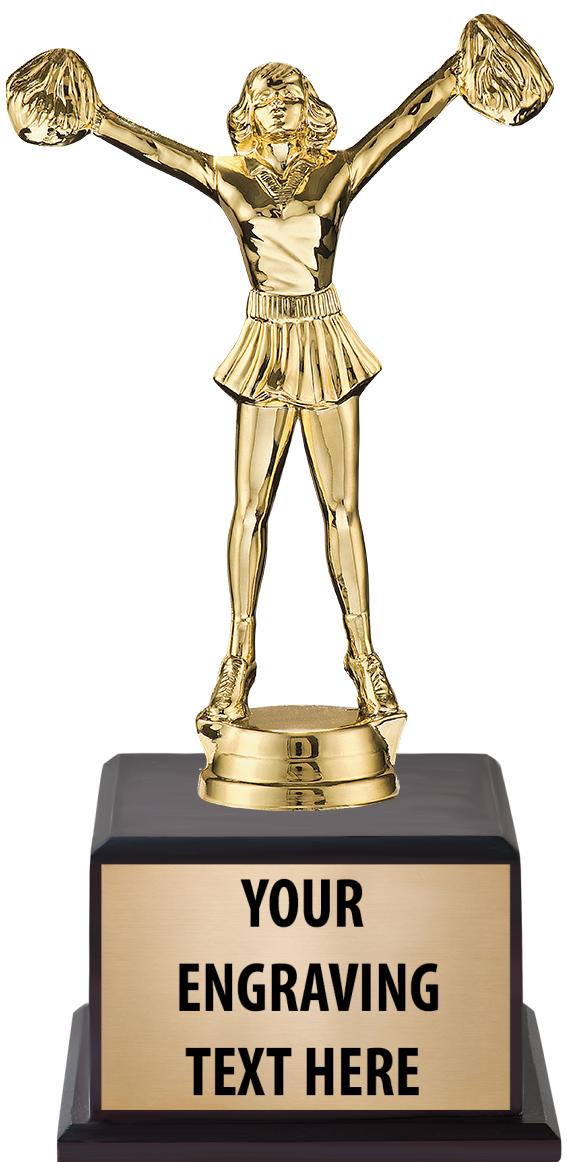 7.5" TROPHY ON BROWN WOOD BASE
