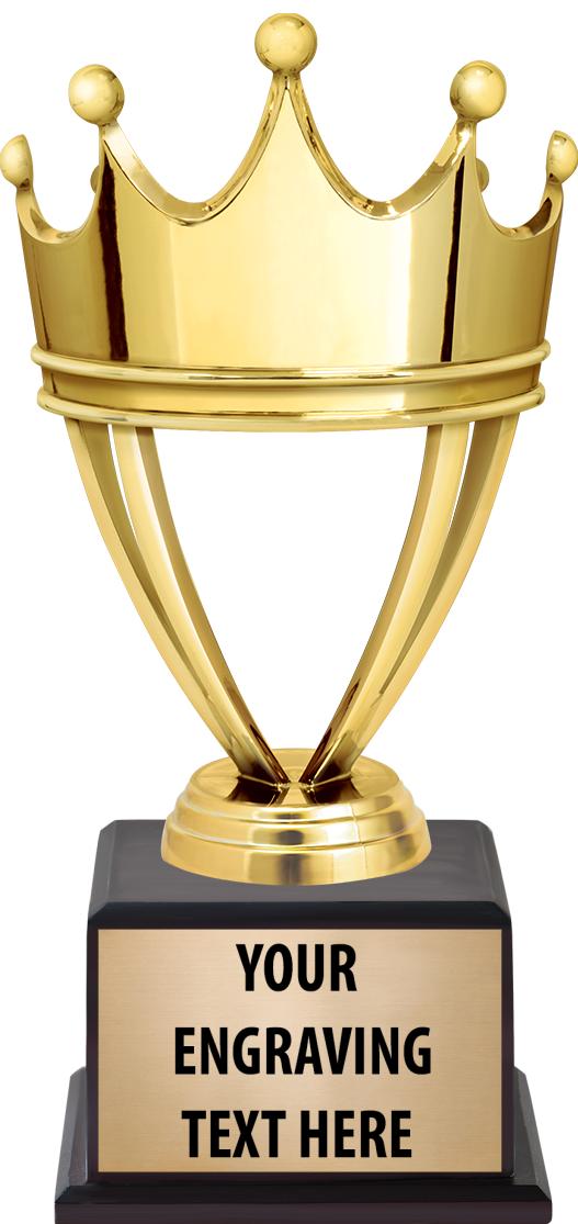 7.5" TROPHY ON BROWN WOOD BASE